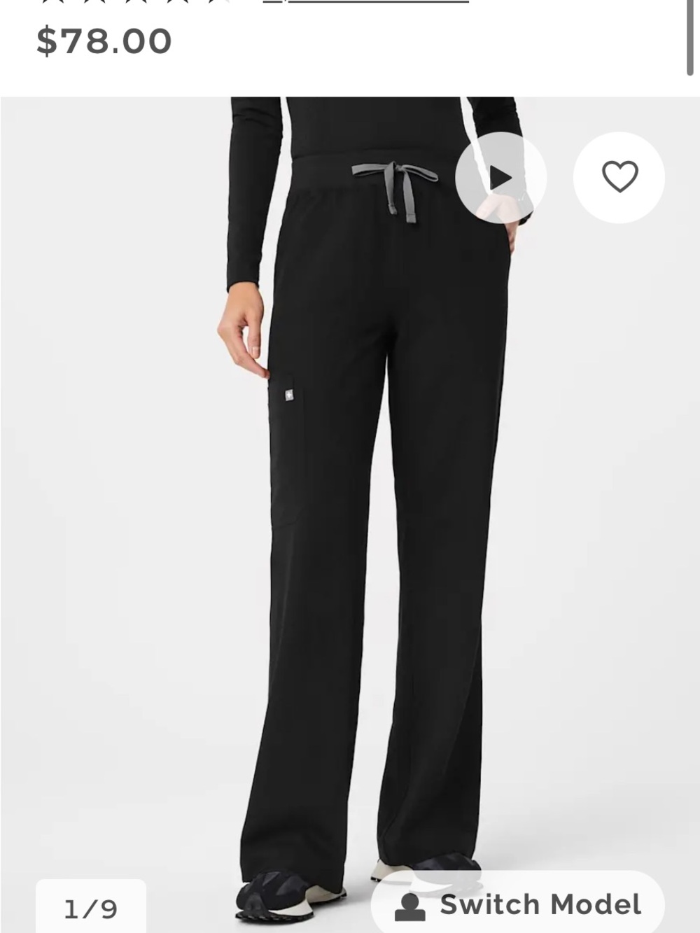 Figs Black Wide-Leg womens Scrub Pants BRAND NEW TAGS STILL ATTACHED